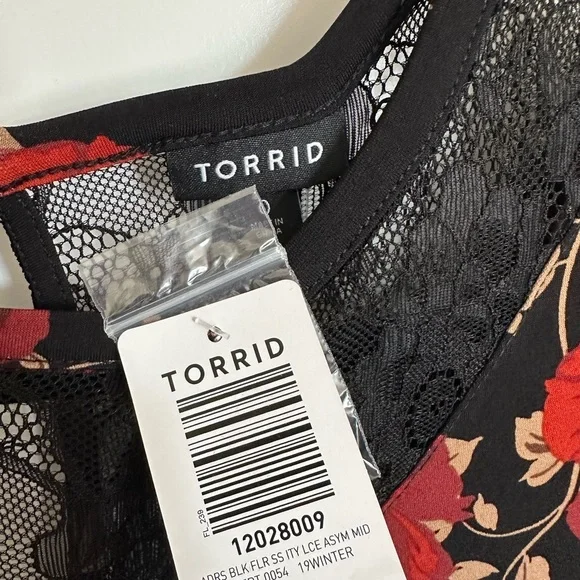 Torrid Floral Boho Black and Red Dress - Picture 4 of 5